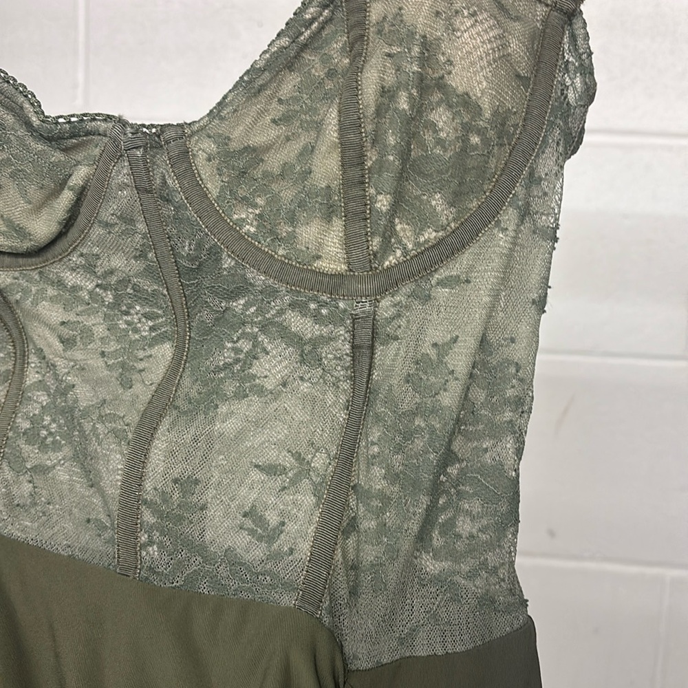 Sz M RTR 
Katie May
Willow Gown Olive Corset Floor Length Dress Lace ruffle slit - Picture 8 of 9